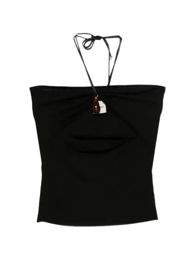 Nanushka 실라 컷아웃 방도 탑 In Black