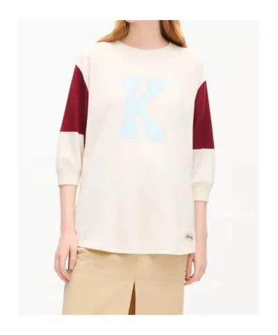 Kenzo Logo-patch Panelled T-shirt In White