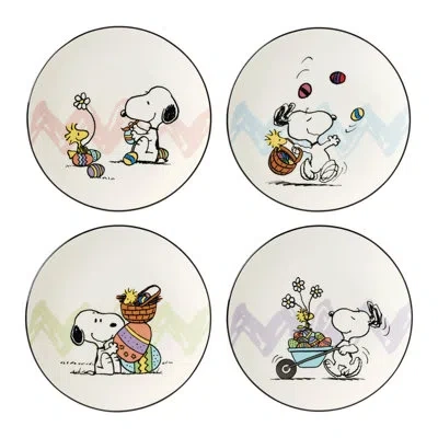 Lenox Snoopy Easter Peanuts Easter Snoopy 4-piece Accent Plates Set In Multi