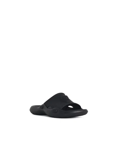 Versace Nettuno Medusa Head Open-toe Sliders In Black