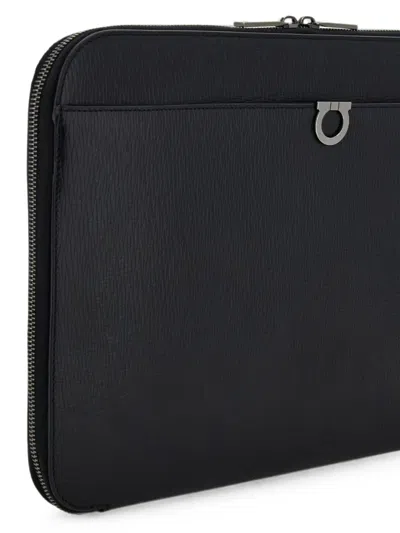 Ferragamo Gancini Document Holder In Black