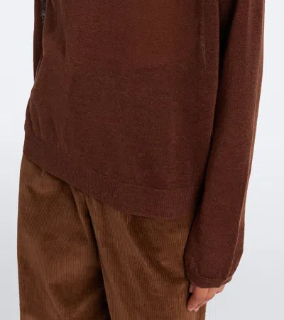 Aya Muse Pullover Eirae Aus Einem Leinengemisch In Brown