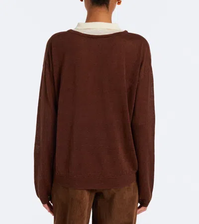 Aya Muse Pullover Eirae Aus Einem Leinengemisch In Brown