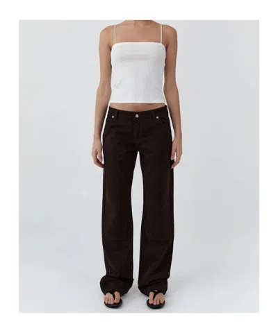 St Agni Belt Loop Jeans In Brown