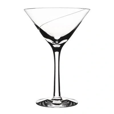 Kosta Boda Line 7.78 Oz. Lead Free Crystal Martini Glass In Silver