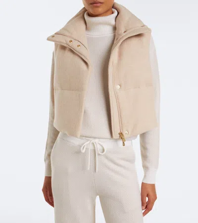 Eleventy Wool Down Vest In Neutral