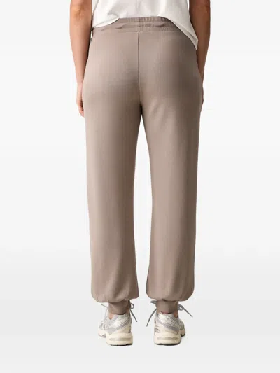 Ea7 Drawstring Elasticated Track Pants In Brown