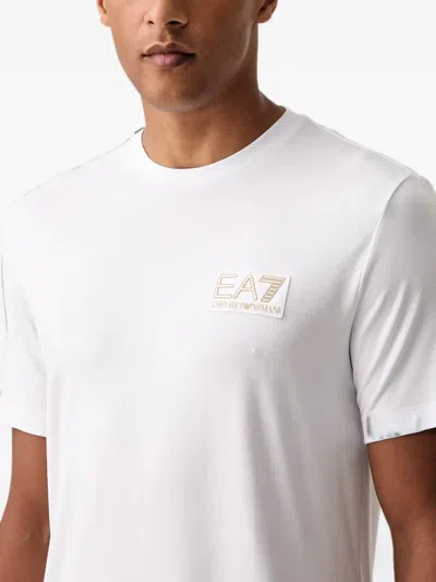 Ea7 Logo-patch T-shirt In White