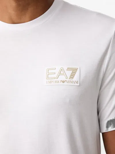 Ea7 Logo-patch T-shirt In White