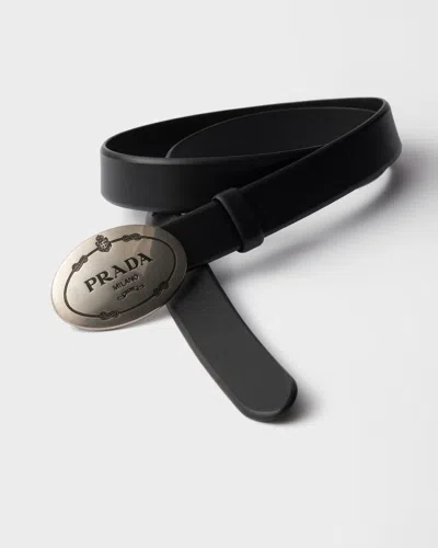 Prada Leather Belt In Black