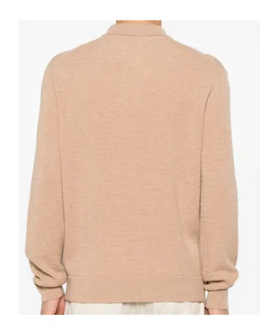 Canali Quarter-zip Knitted Sweater In Neutral