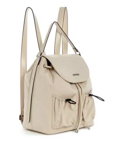 Guess Sage Medium Flap Backpack Messenger In Stone
