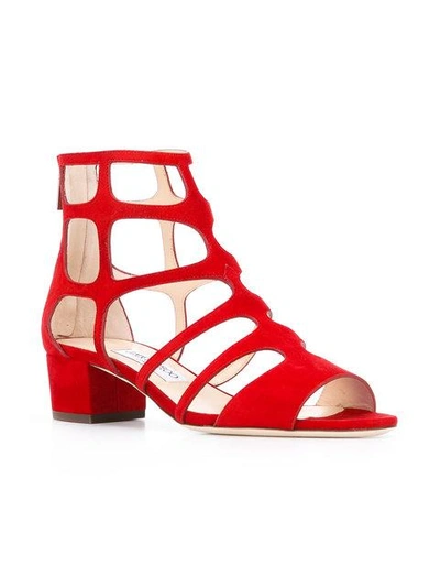 Shop Jimmy Choo Ren 35 Sandals In Red