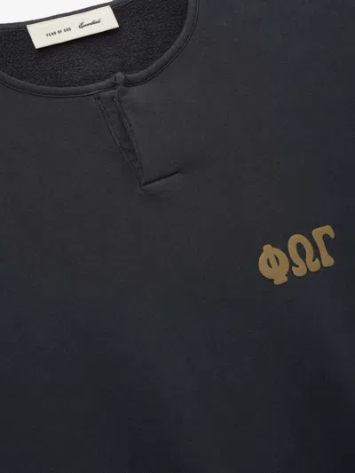 Essentials 3/4 Henley Sweatshirt In Gray