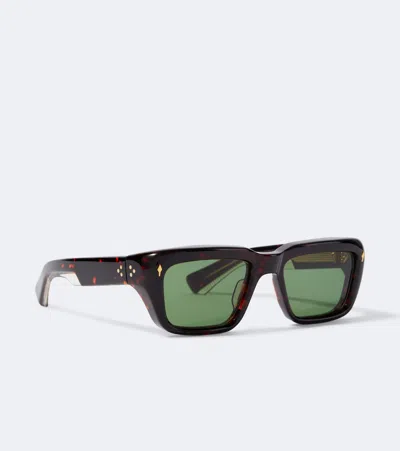 Jacques Marie Mage Walker Rectangular Sunglasses In Brown