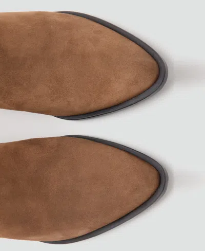 Mango Heel Suede Ankle Boot In Brown