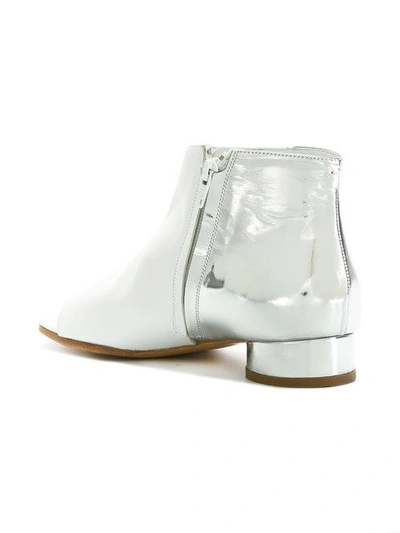 Shop Maison Margiela - Metallic Boots  In White