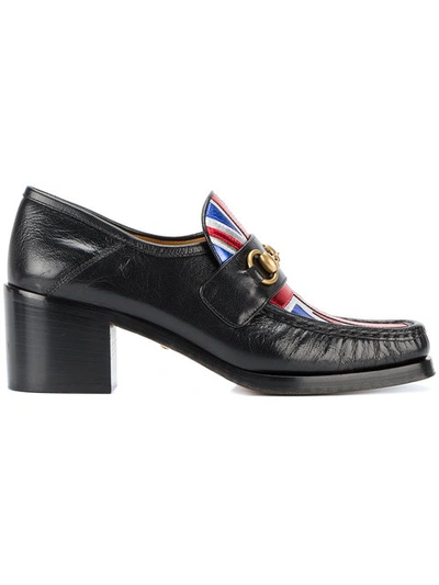 Gucci Union Jack Horsebit Loafer Heels In 1063black