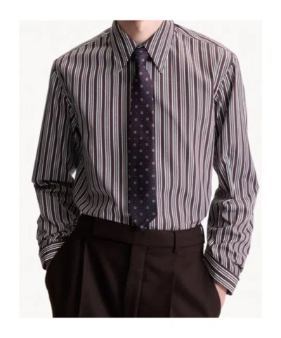 Saint Laurent Silk Jacquard Medallion Tie In Purple
