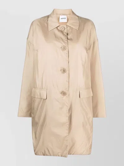 Aspesi Casual Long Sleeve Notched Collar Jacket In Neutral