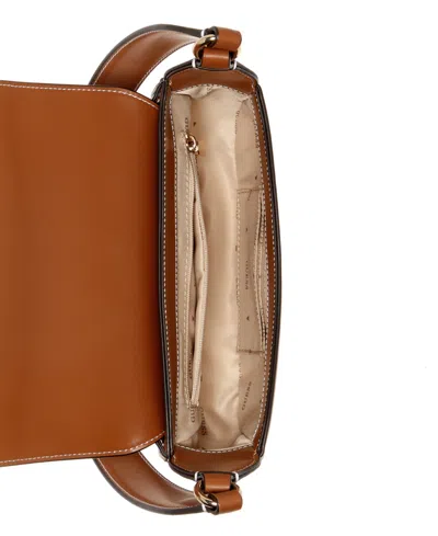 Guess Ruby Small Flap Shoulder Handbag In Caramel