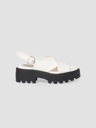 Miu Miu Platform Slingback Sandals In White