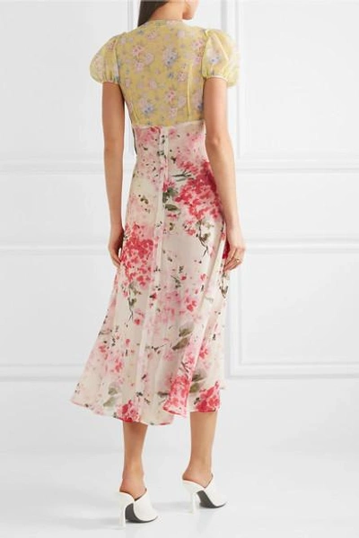 Shop Attico Natalia Floral-print Silk-chiffon Dress