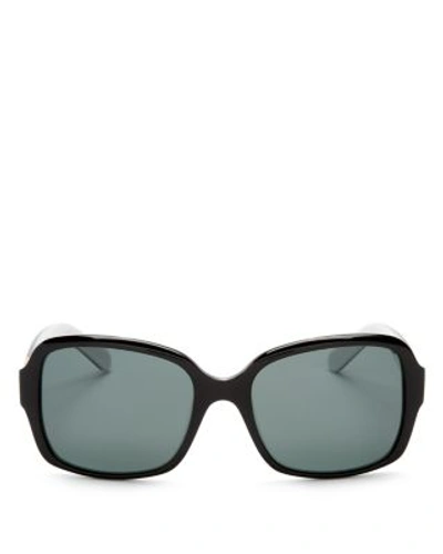 Shop Kate Spade New York Annora Polarized Rectangle Sunglasses, 54mm In Black White/gray Polarized