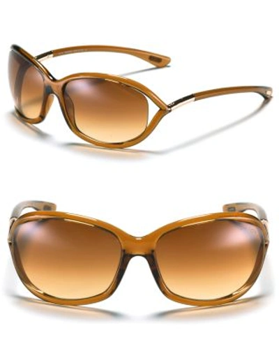 Shop Tom Ford Jennifer Polarized Sunglasses, 61mm In Shiny Brown
