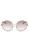 Chloé Round Sunglasses, 59mm In Rose Gold/peach Gradient Lens