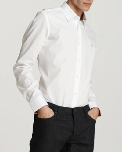 Shop Burberry Down Shirt In White