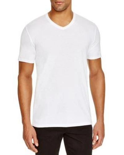 Shop Vince Pima Cotton V-neck Tee In Optic White