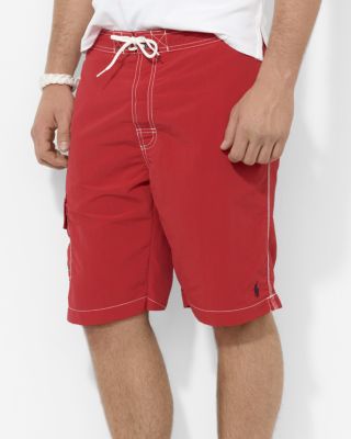 red polo swim trunks