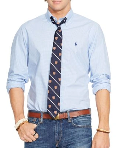 Polo Ralph Lauren Hairline-striped Poplin Button-down Shirt - Classic Fit In Blue/white