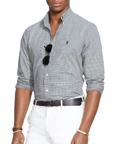 Polo Ralph Lauren Hairline-striped Poplin Button-down Shirt - Classic Fit In Black/white