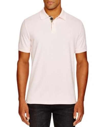 Burberry Oxford Short Sleeve Cotton Pique Polo In City Pink
