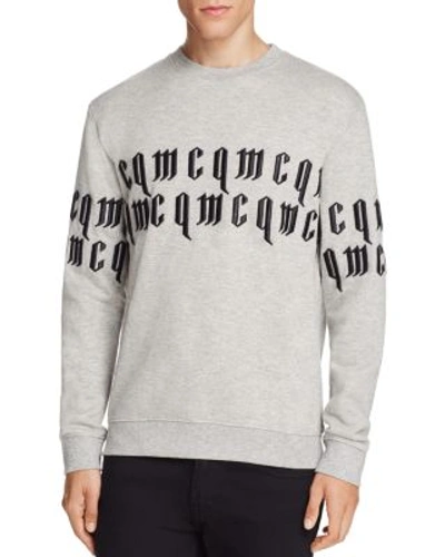 Shop Mcq By Alexander Mcqueen Embroidered Typography Sweatshirt In Melange Grain