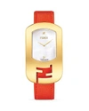 FENDI Medium Yellow Gold Tone and Mother of Pearl Chameleon Watch, 29mm,1019611RED/GOLD