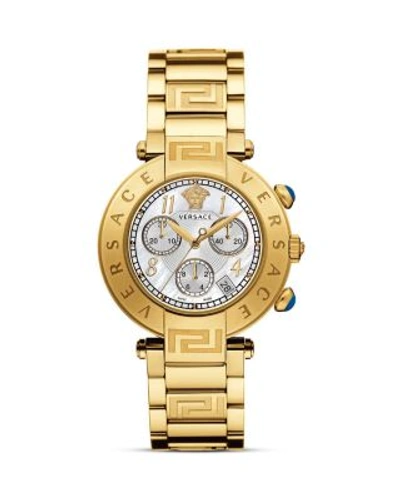 Versace Reve Chronograph Stainless Steel And Gold Pvd Watch, 40mm In White/gold