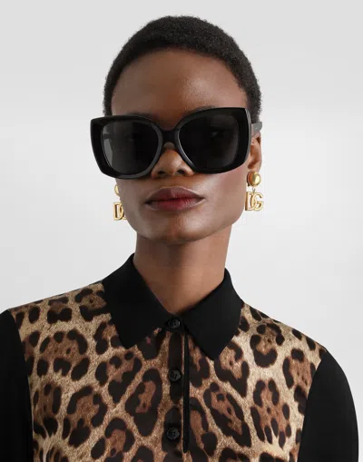 Dolce & Gabbana Leo-print Wool Polo Pullover In Print