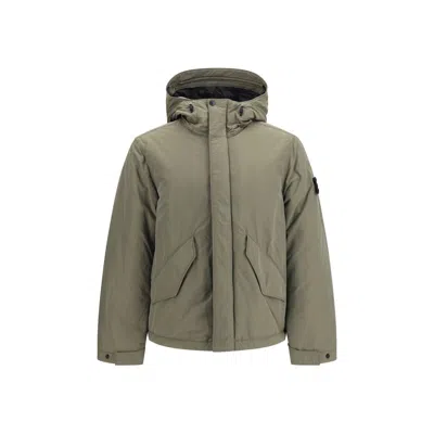 Stone Island Bicolor Polyester Shell Jacket In Gray