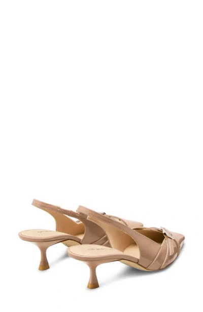 Stuart Weitzman Georgie Kitten Heel Slingback Pump In Fawn