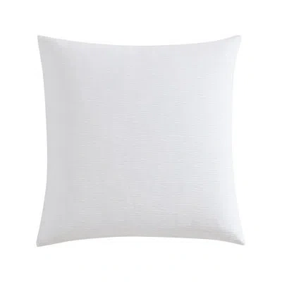 Vera Wang Solid Textured Pleats Jacquard Sham White In White