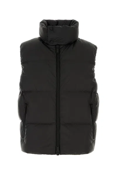 Dsquared2 Nylon Sleeveless Down Jacket High Collar In Black