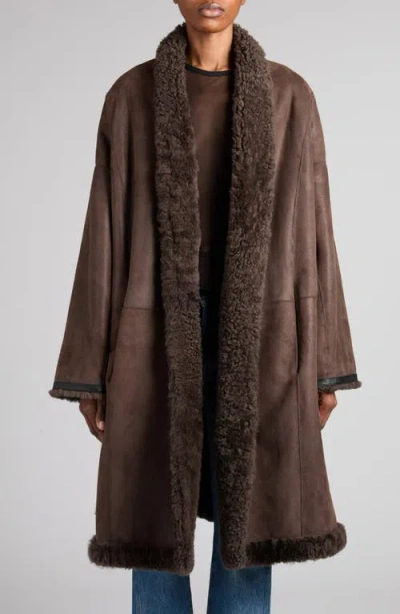 Tom Ford Cashmere Cocoon Jacket Oversized Patchwork Texture In Brown
