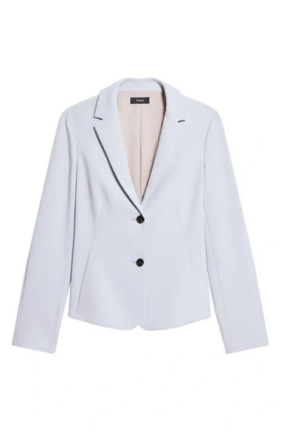 Theory Shaped Notch Lapel Blazer In Gray