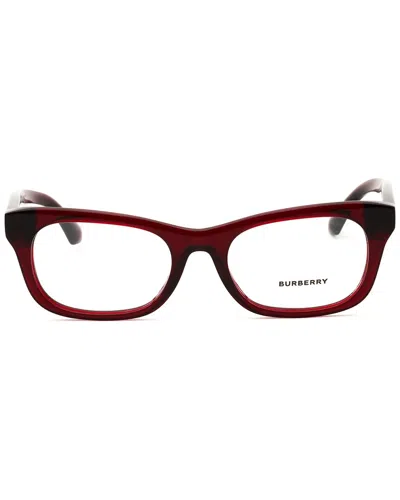 Burberry Ladies Red Rectangular Eyeglass Frames 0be2422 In Red