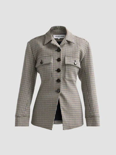 Veronica Beard Molyneux Tailored Houndstooth-pattern Jacket In Multi
