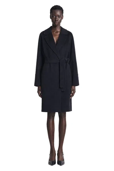 Max Mara Double Face Wool Coat In Black
