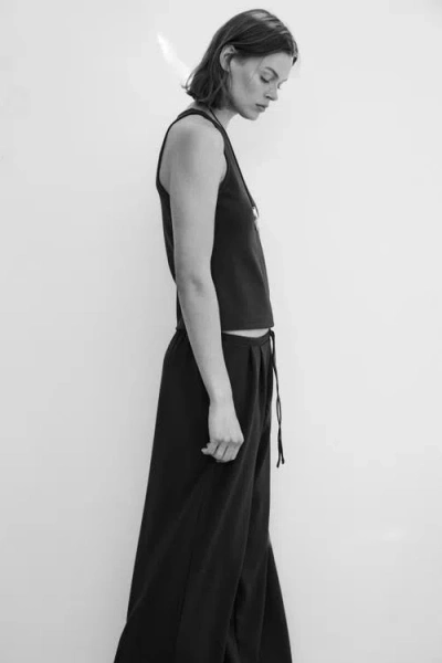 H&m Pleated Drawstring Pants In Multi
